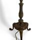 Bronze floor lamp with Tiffany-style stained glass shade – 20th century
