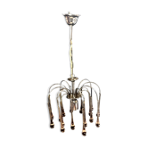 Lustre design année 70 gouttes d'eau Murano chrome