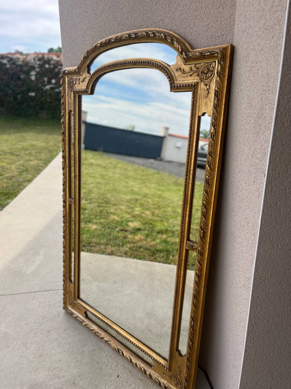Large antique gilded mirror – Louis-Philippe style – 140 x 90 cm