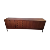 Vintage teak row with metal legs