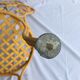 Chaise en fer  assise tressée fin 19e