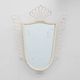 French White Lacquered Metal Mirror with Looped Wire Frame and Fan Crest, 1