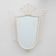 French White Lacquered Metal Mirror with Looped Wire Frame and Fan Crest, 1