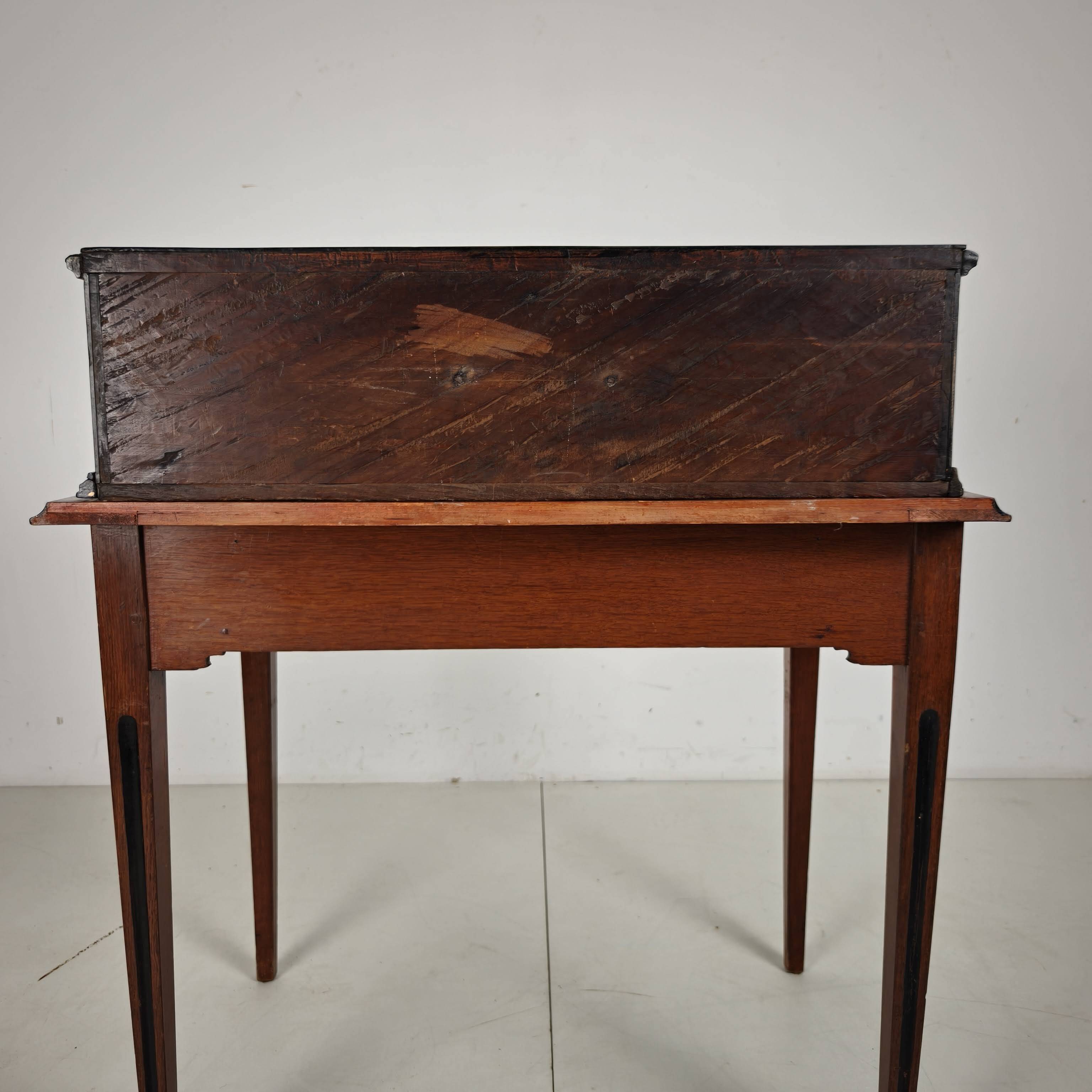18th Century Indonesian Amboyna & Ebony Portable Writing Desk, custom stand