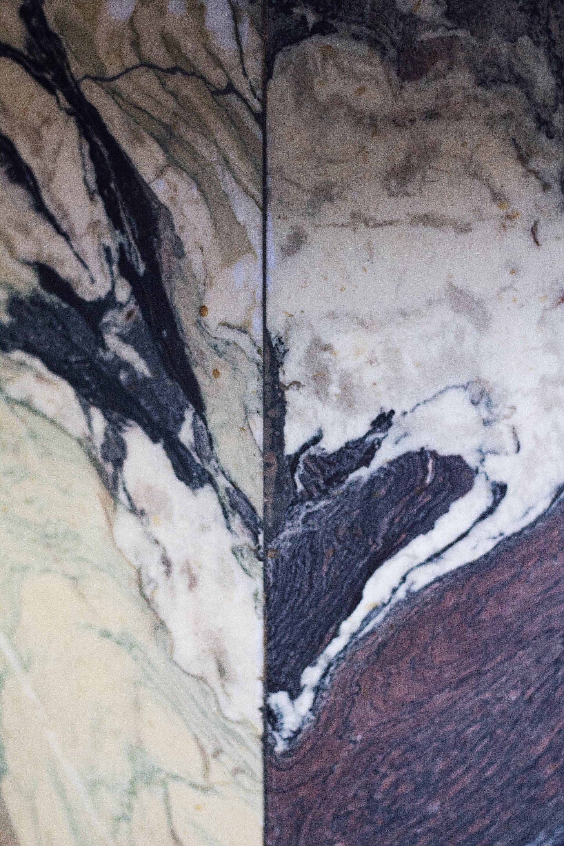 Octagonal coffee table in Cipollino Italian marble, 1980