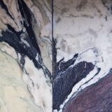 Octagonal coffee table in Cipollino Italian marble, 1980