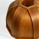 1970s Swedish pine bent veneer table lamp by GB Solbackens Svarveri