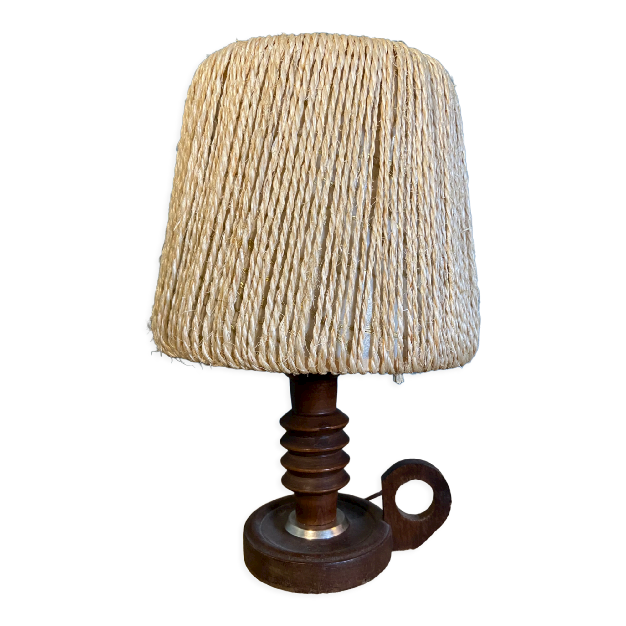 Turned wooden candle holder