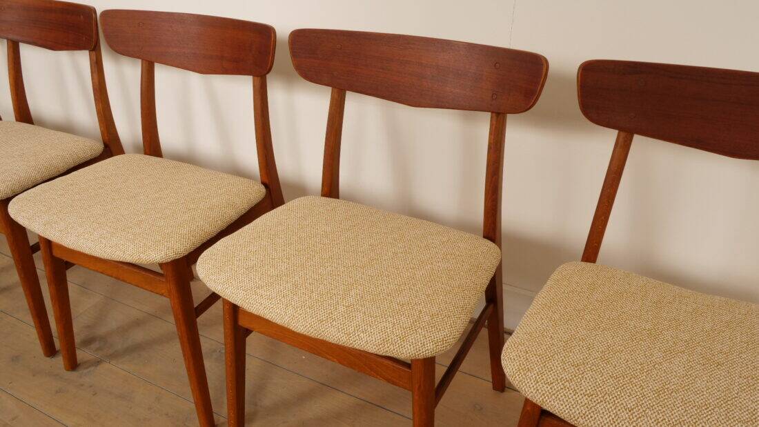 5 x dining chair | Farstrup | Model 210 | Restored | Cream/yellow