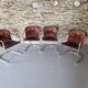 Set of 4 Armchairs, Chrome-Plated Metal – 1970