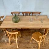 Table de ferme en bois à 2 tiroirs