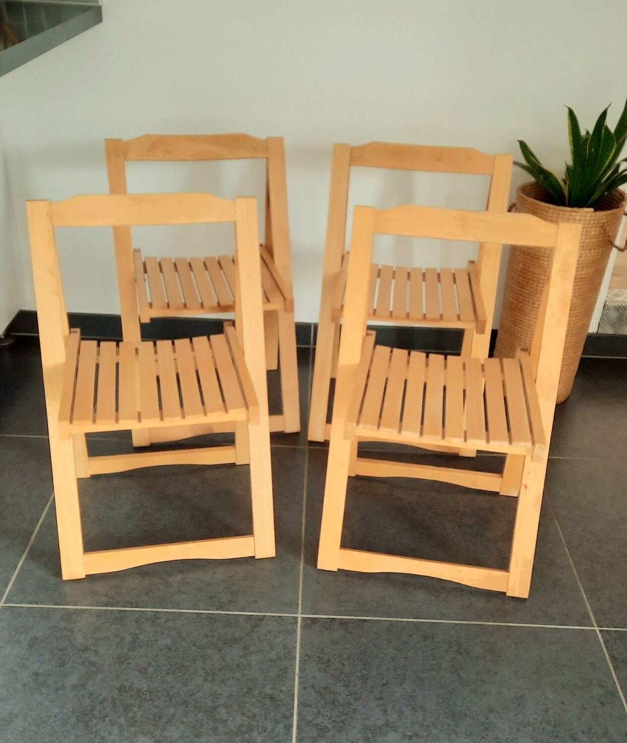 Vintage wood folding chairs