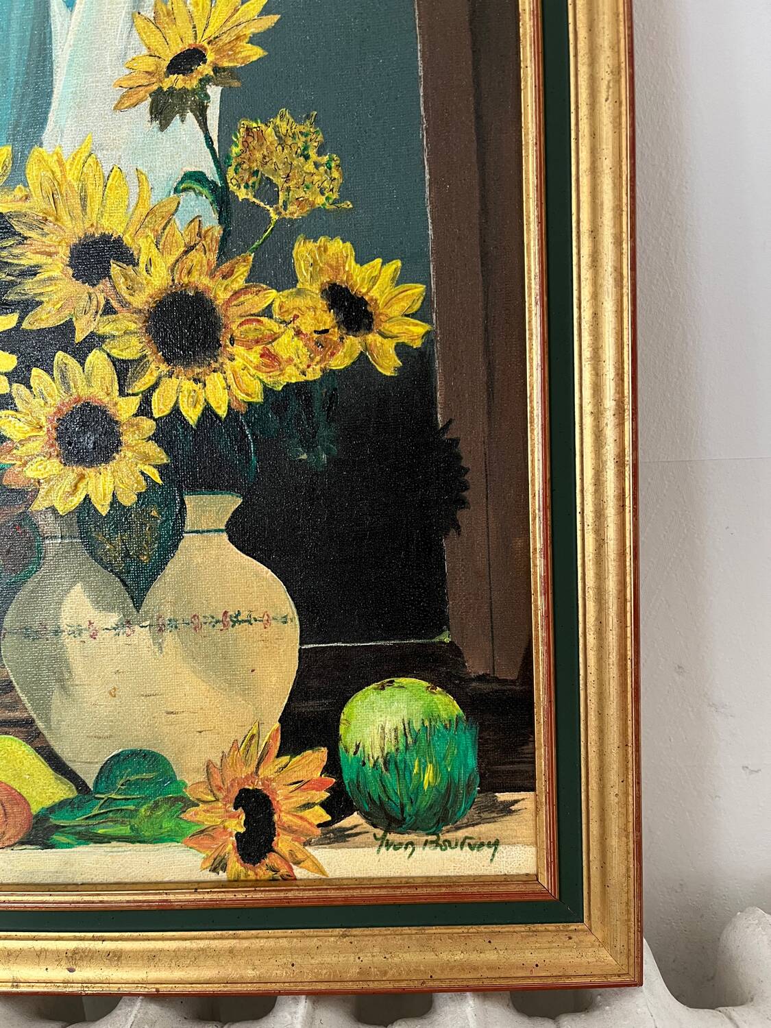 Oil on canvas sunflowers