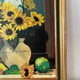 Oil on canvas sunflowers