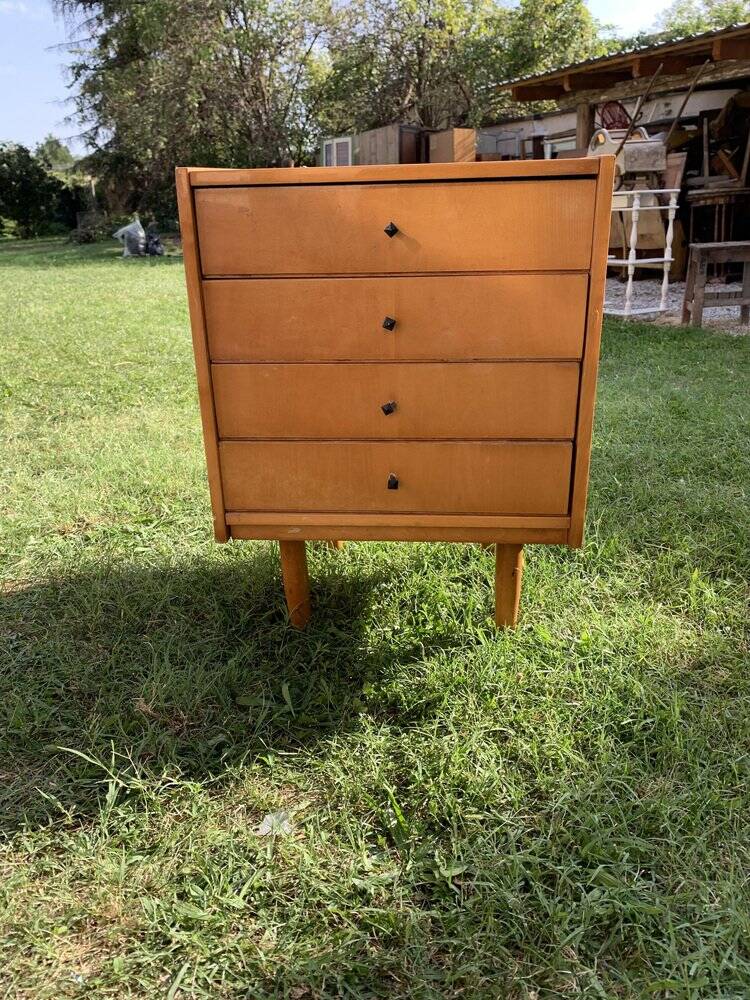 Commode mid-century en teck marron compacte, design 1960s, production République tchèque