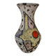 Vase Marius Bessone fat lava Vallauris 1950s sea foam & enamels H 16