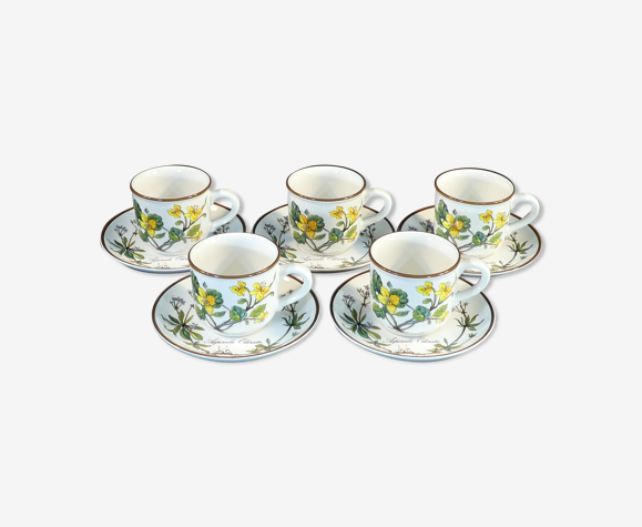 Set de 5 tasses et sous tasses a café Villeroy et Boch modele botanica