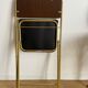 Vintage lafuma folding chair with brown striped fabric