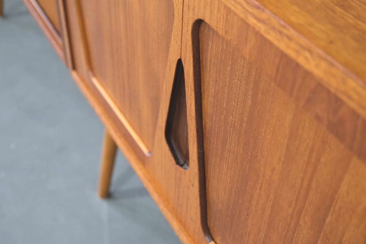 Mid-Century Modular Free Standing  Teak Wall Unit by Kjell Riise for Brodrene Jatogs, Norway, 1960s