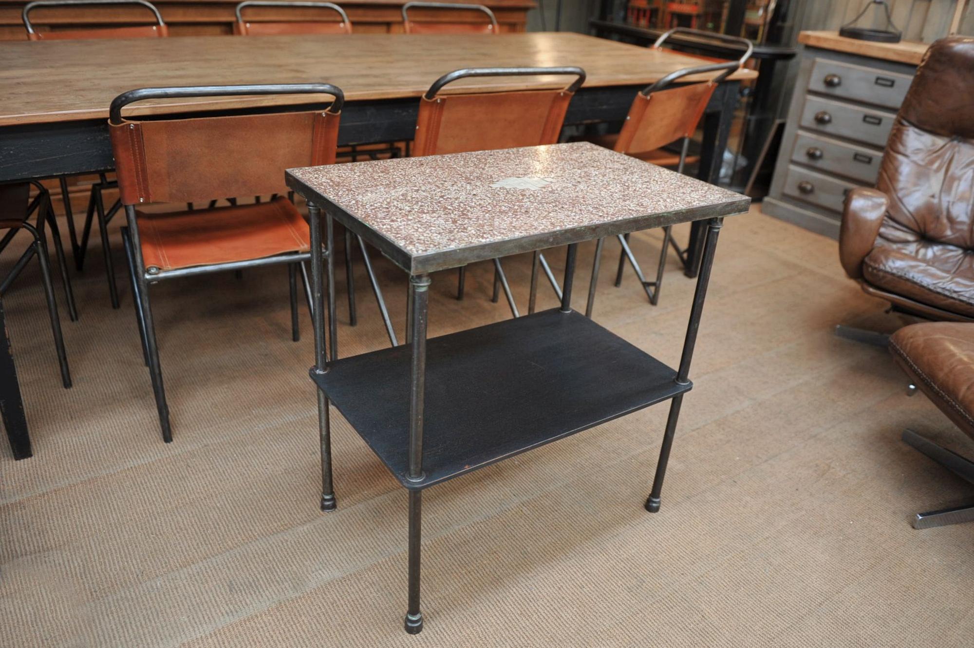 Double metal and granito console around 1920