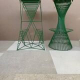 Emerald Green Metal Stools, Italy, Set of 2