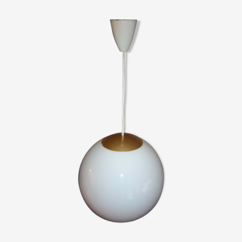 Hanging globe white glass