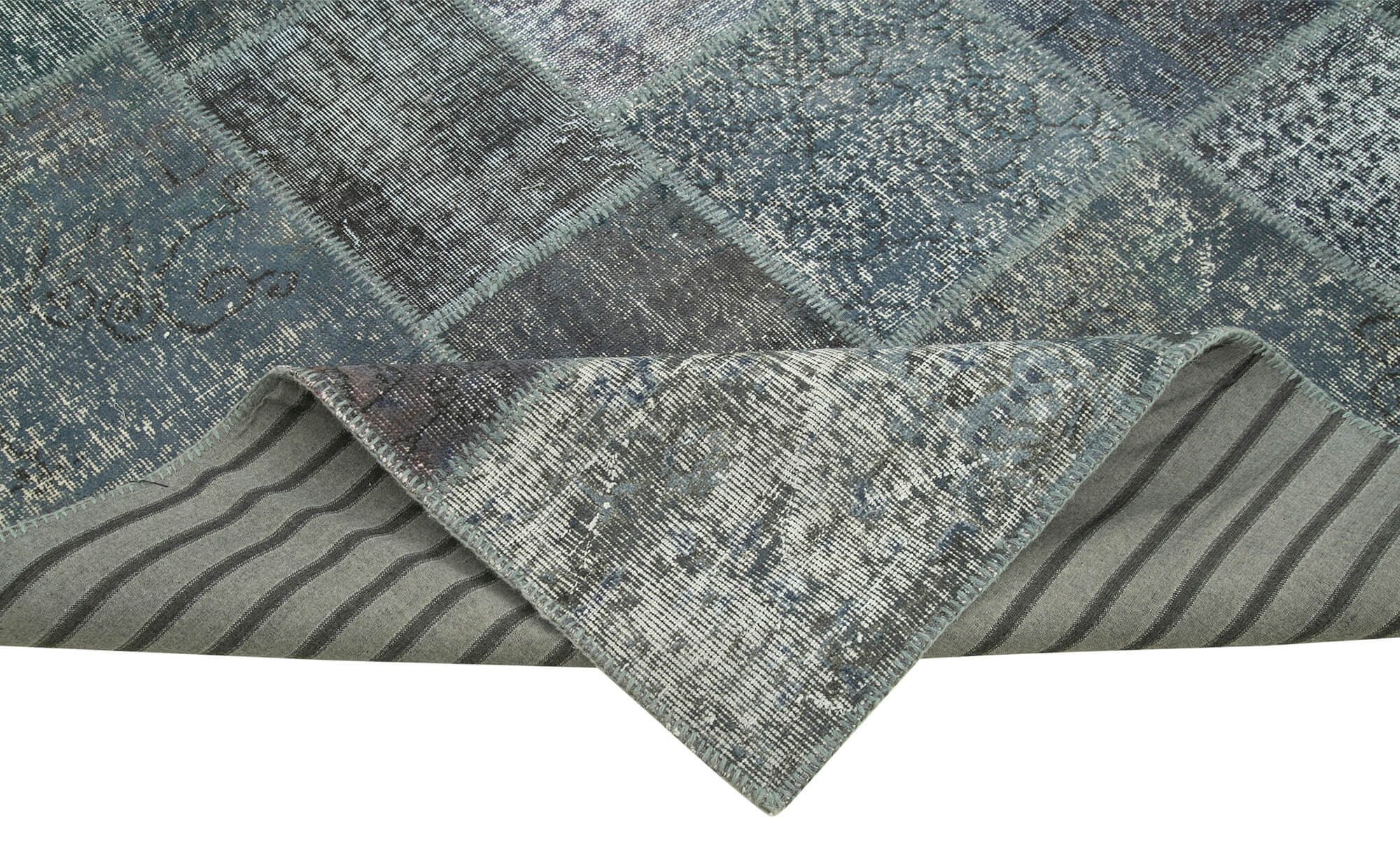 Tapis oriental vintage 205 cm x 303 cm gris patchwork tapis