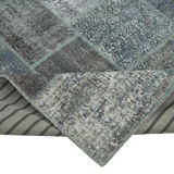 Handwoven Oriental Vintage 205 cm x 303 cm Grey Patchwork Carpet