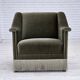 Fauteuil danois des années 1970, velours vert d'origine, bois de hêtre.