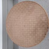 decorative round table with wicker and rattan