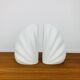 Pair of white ceramic coral vases, bookends