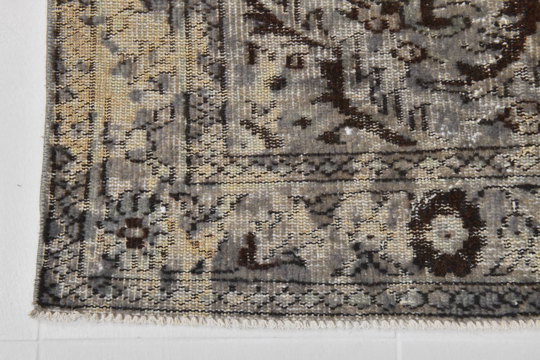 5x10 Distressed Brown Vintage Rug, 164x295Cm