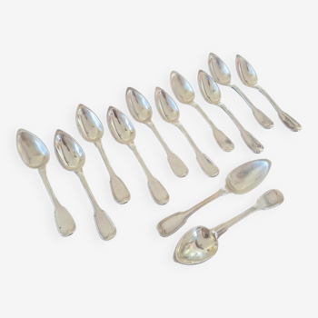 Charles Salomon Mahler (1824-1841) - Series of 12 tablespoons - In sterling silver 950/1000