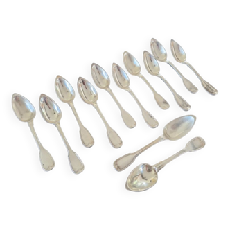 Charles Salomon Mahler (1824-1841) - Set of 12 table spoons - In solid silver 950/1000