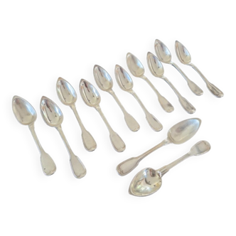 Charles Salomon Mahler (1824-1841) - Series of 12 tablespoons - In sterling silver 950/1000