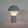1960s metal and opaline mushroom table lamp