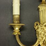 Large Louis XVI style ram's head and urn wall lamp - gilded bronze