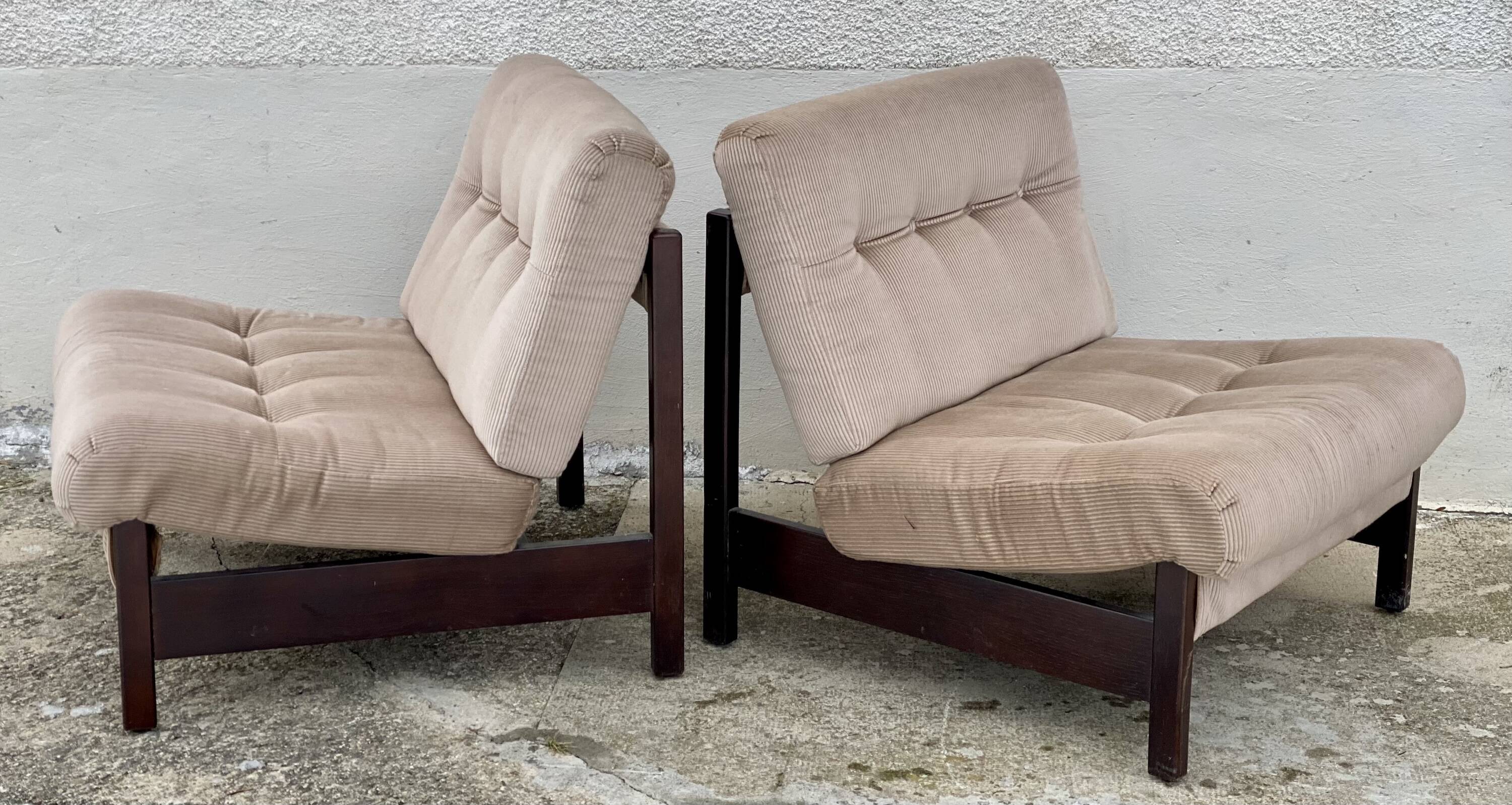 Pair of vintage 1960s Scandinavian armchairs.