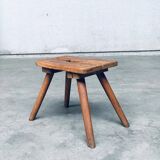 Folk Art Handmade Milk Stool, Late 1800s