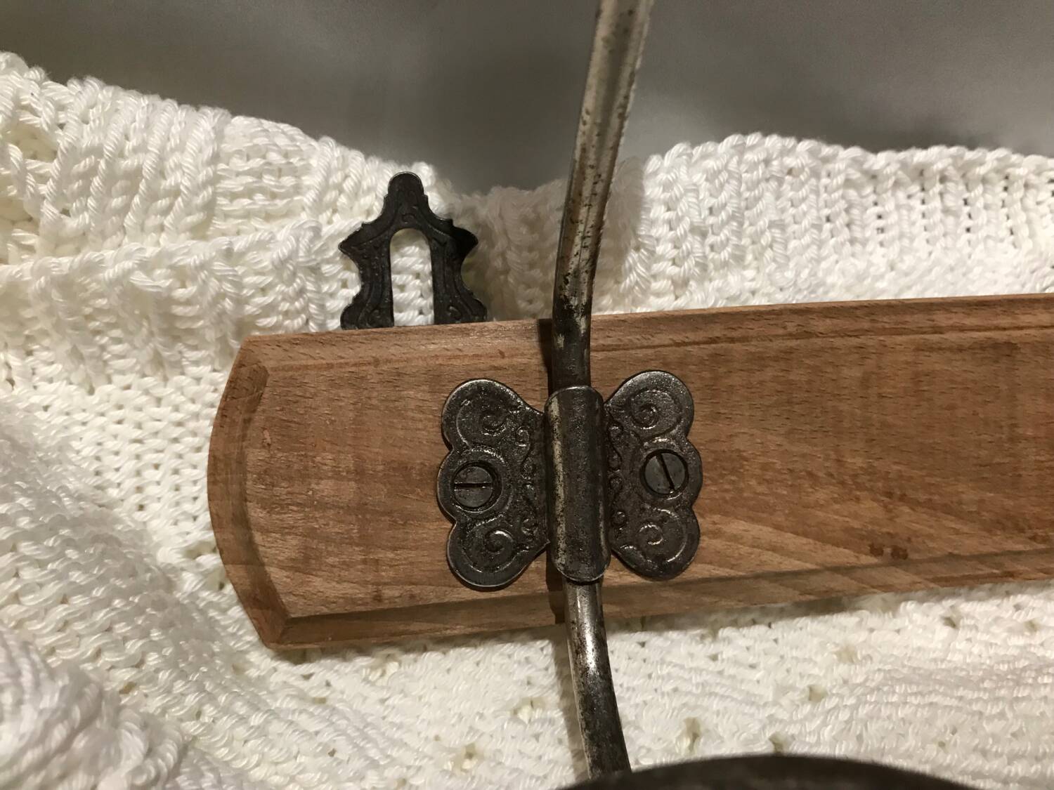 Wood and metal coat hook
