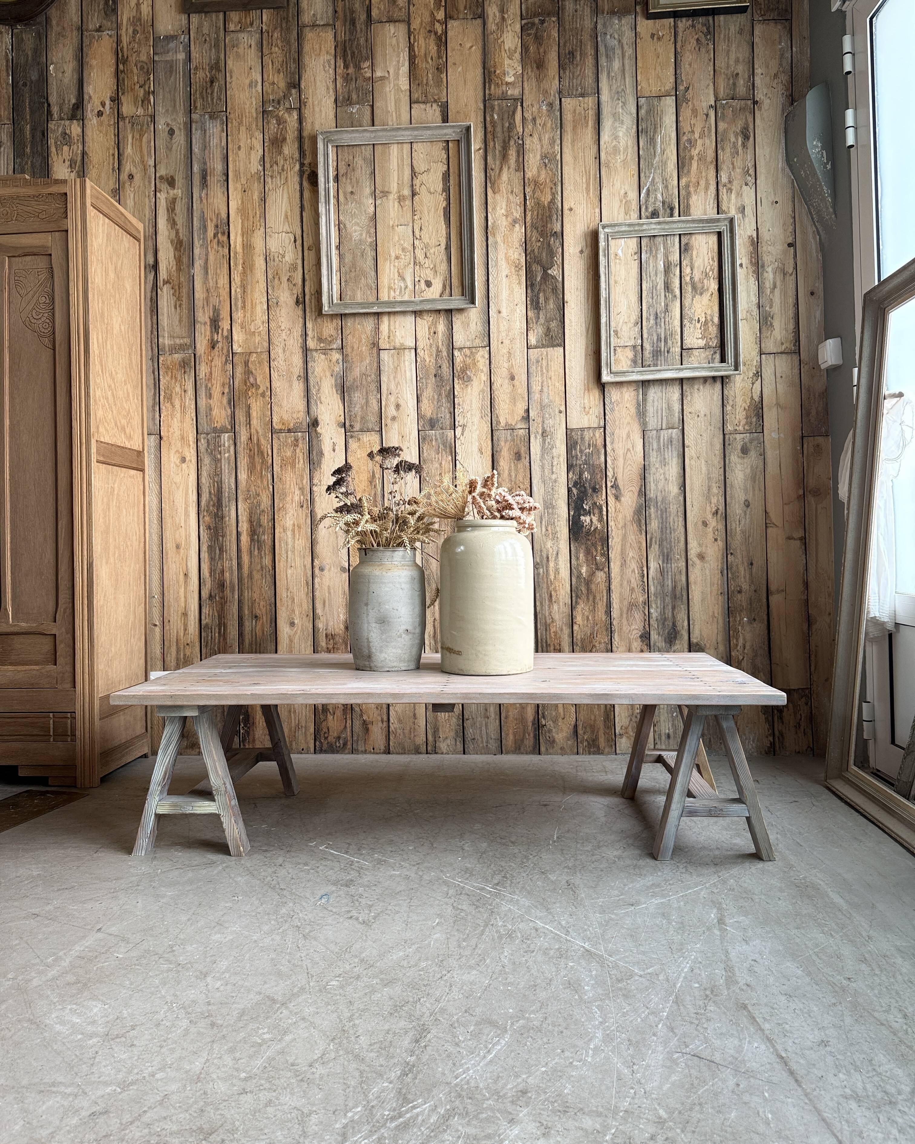 Trestle coffee table