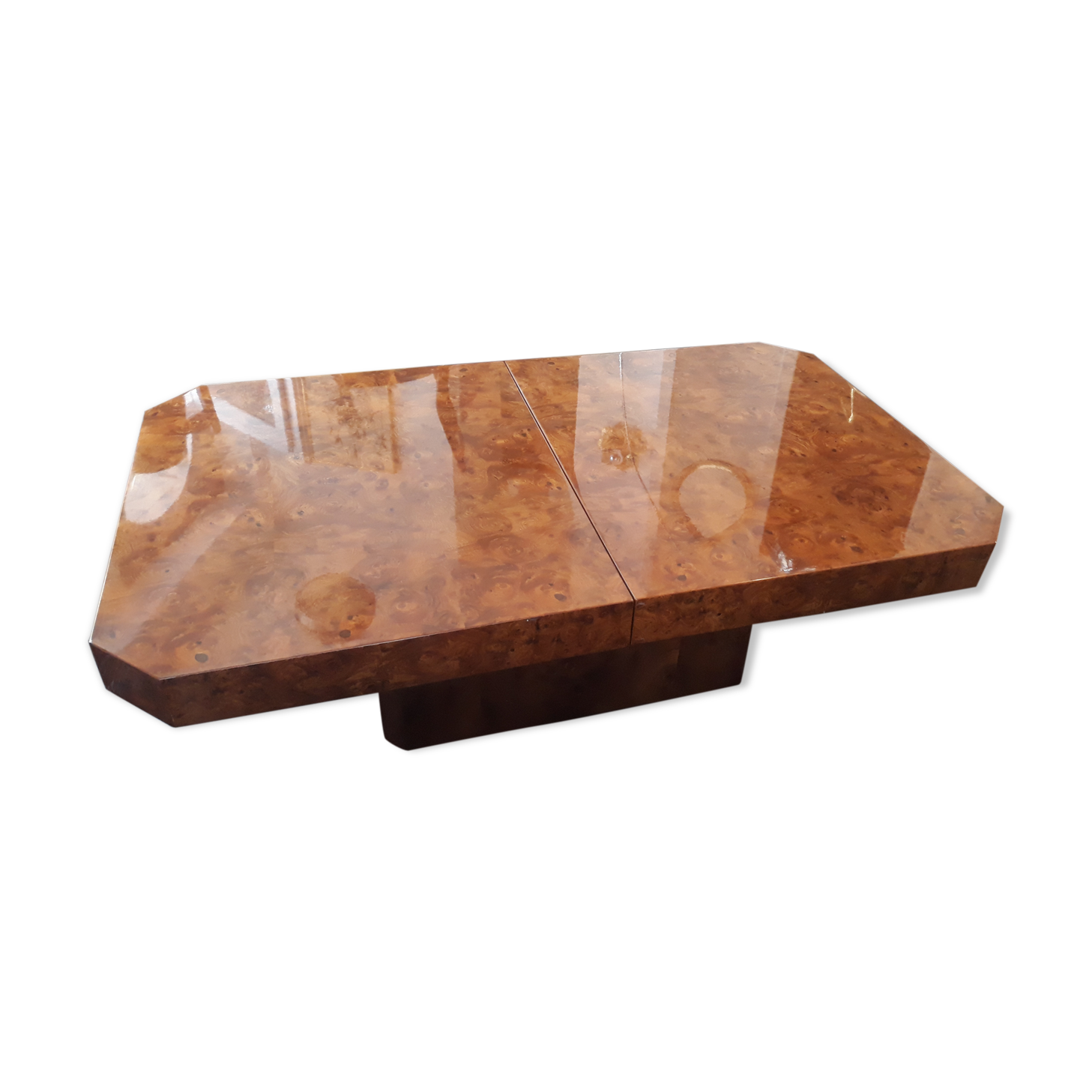 Coffee table with integrated bar in walnut magnifier of Mario Sabot