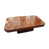 Table basse avec bar integré en loupe de noyer de Mario Sabot