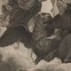 Old etching signed Paolo Caronni "Vision of Ezekiel" 1825