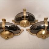 Suite of 3 art deco wall lamps