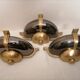 Suite of 3 art deco wall lamps