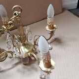 Lustre vintage laiton avec pampilles