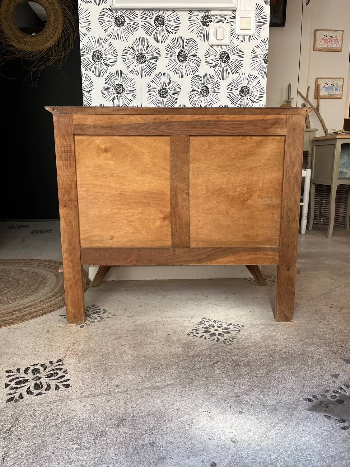 Commode Oscar bois et noir années 50-70 style scandinave
