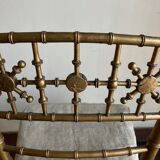 Chair in gilded wood and linen Napoleon III