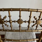 Chair in gilded wood and linen Napoleon III